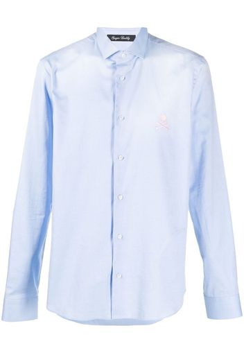 Philipp Plein embroidered-logo cotton shirt - Blu