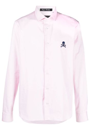 Philipp Plein embroidered-logo cotton shirt - Rosa