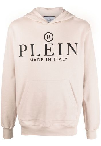 Philipp Plein logo-print pullover hoodie - Toni neutri