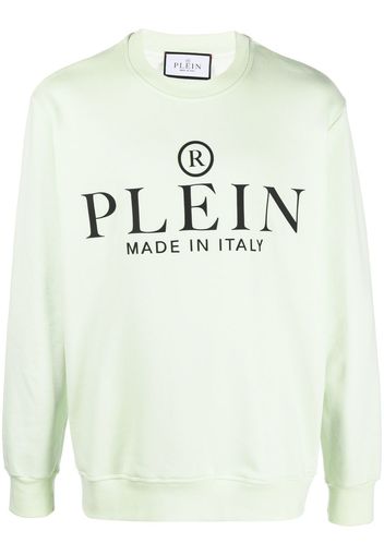 Philipp Plein logo-print crew neck sweatshirt - Verde