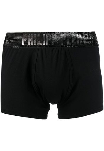 Philipp Plein Stones rhinestone-logo boxers - Nero