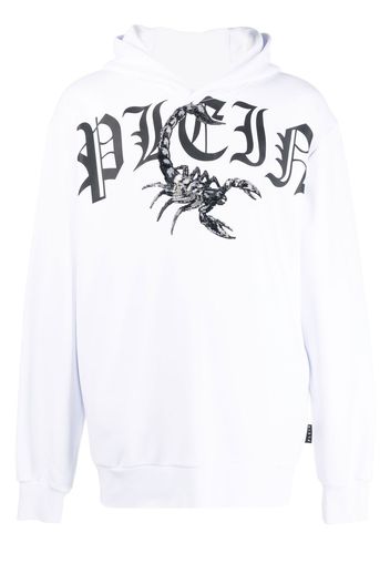 Philipp Plein logo-print long-sleeve hoodie - Bianco