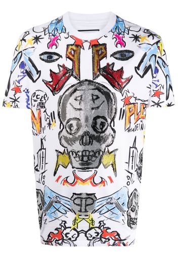 Philipp Plein graphic-print short-sleeved T-shirt - Bianco