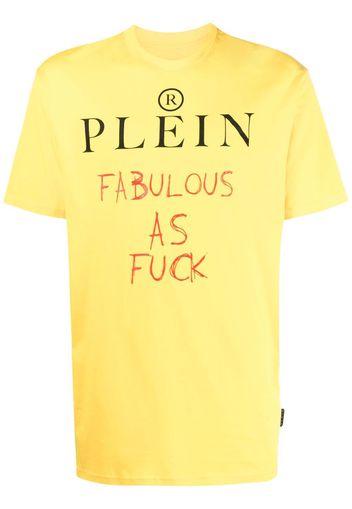 Philipp Plein slogan print T-shirt - Giallo