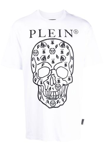 Philipp Plein skull-print round neck T-shirt - Bianco