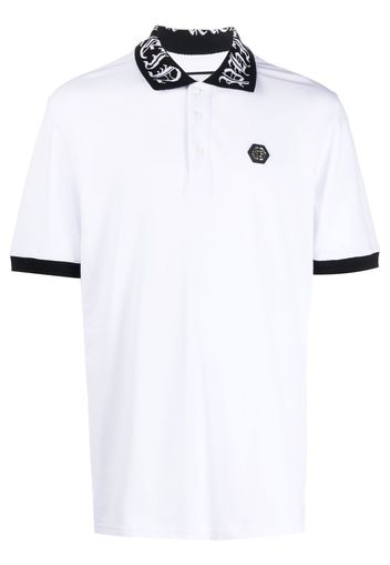 Philipp Plein TM short-sleeve polo shirt - Bianco