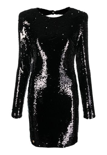 Philipp Plein long-sleeved sequin-embellished dress - Nero