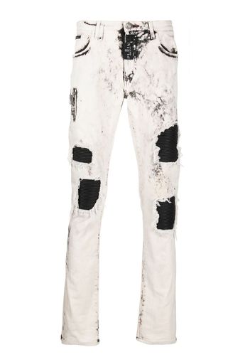 Philipp Plein Jeans Rock Star effetto vissuto - Bianco