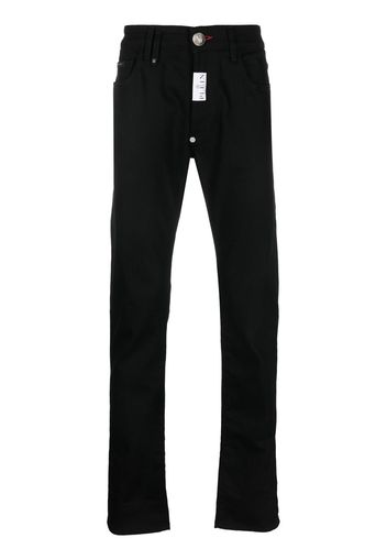 Philipp Plein Jeans dritti con ricamo - Nero