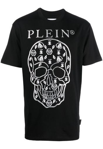 Philipp Plein logo-print detail T-shirt - Nero