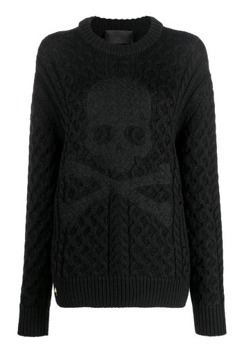 Philipp Plein embossed skull wool jumper - Nero