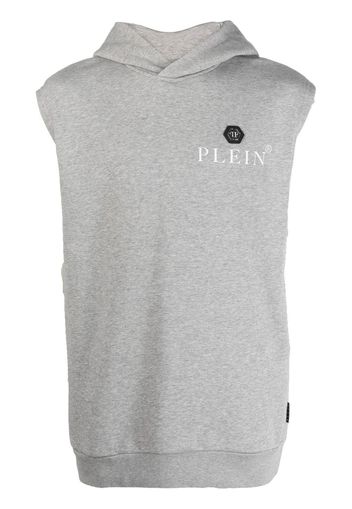 Philipp Plein Hexagon sleeveless hoodie - Grigio