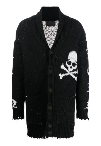 Philipp Plein intarsia-knit logo cardigan - Nero