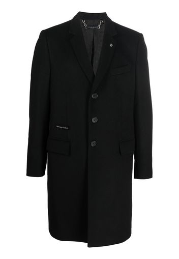 Philipp Plein single-breasted wool-cashmere coat - Nero