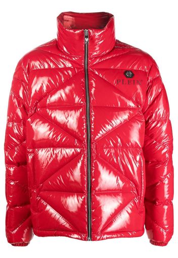 Philipp Plein high-shine padded jacket - Rosso