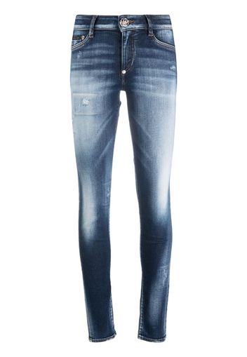 Philipp Plein Jeggings a vita alta - Blu