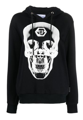 Philipp Plein skull-print cotton hoodie - Nero