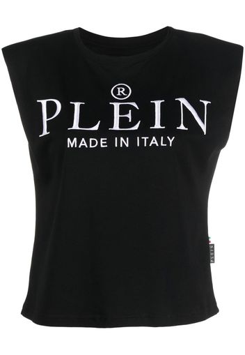 Philipp Plein logo-print cotton tank top - Nero