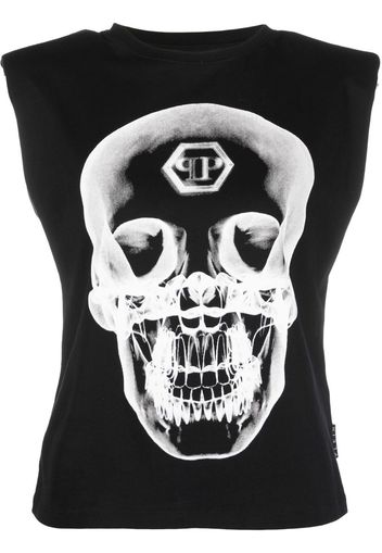 Philipp Plein graphic-print sleeveless top - Nero