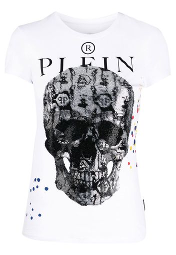 Philipp Plein skull-print cotton T-shirt - Bianco