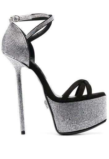 Philipp Plein 160mm crystal-embellished platform sandals - Bianco