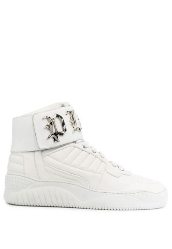 Philipp Plein Sneakers alte con logo - Bianco