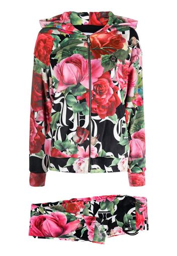 Philipp Plein floral-print tracksuit set - Rosso