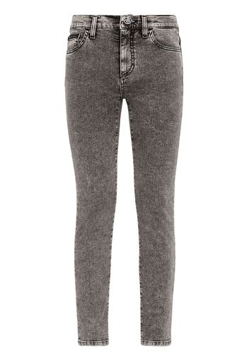 Philipp Plein cropped skinny-cut jeans - Grigio