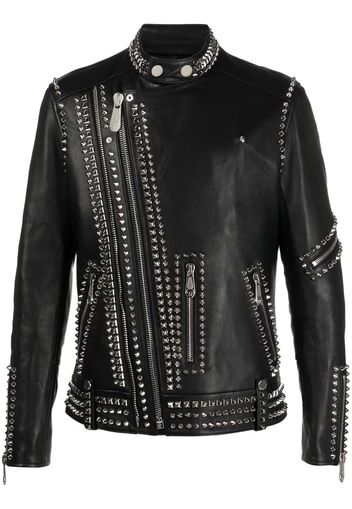 Philipp Plein Giacca biker con decorazione Rockstud - Nero