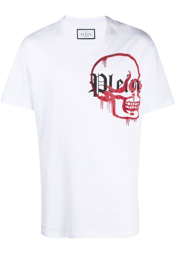 Philipp Plein T-shirt con scollo a V - Bianco