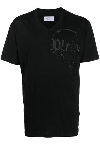 Philipp Plein T-shirt con scollo a V - Nero