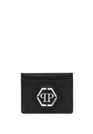 Philipp Plein Portacarte con placca Hexagon - Nero