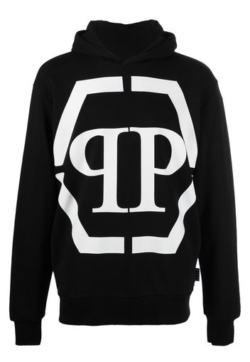 Philipp Plein logo-print long-sleeved hoodie - Nero