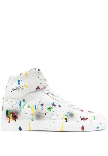 Philipp Plein painted high-top sneakers - Bianco