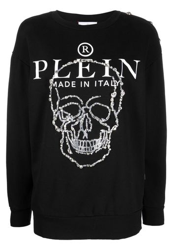 Philipp Plein crystal-embellished long-sleeve sweatshirt - Nero