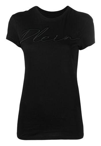 Philipp Plein embroidered-logo cotton T-shirt - Nero