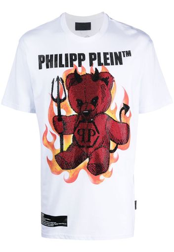 Philipp Plein SS Teddy Bear graphic logo-print T-shirt - Bianco