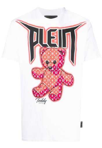 Philipp Plein Spray-Effect teddy bear-print T-shirt - Bianco