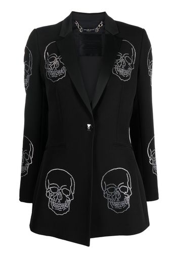 Philipp Plein skull-embellished single-breasted coat - Nero