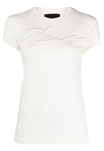 Philipp Plein embroidered-logo cotton T-shirt - Bianco