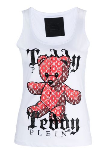 Philipp Plein Teddy Plein sleeveless tank top - Bianco