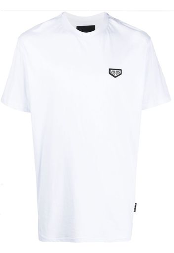 Philipp Plein logo-patch crew-neck T-shirt - Bianco
