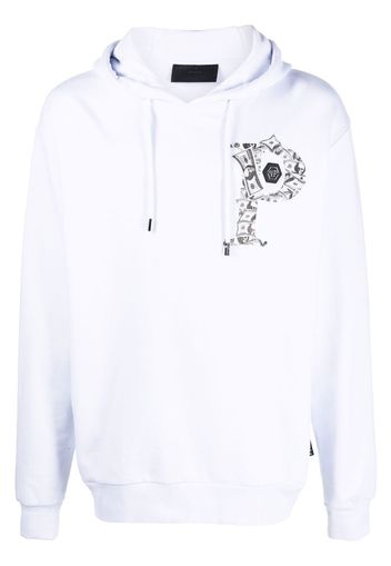 Philipp Plein Money graphic-print hoodie - Bianco