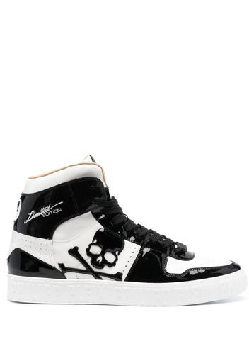 Philipp Plein skull-print high-top sneakers - Bianco