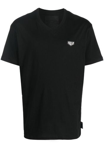 Philipp Plein logo-plaque V-neck T-shirt - Nero