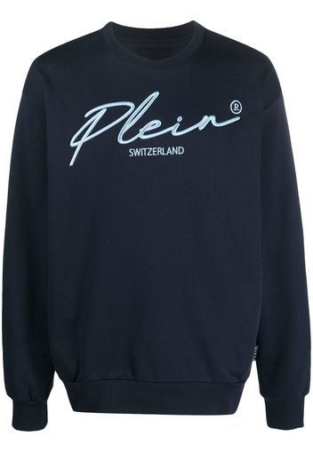 Philipp Plein logo crew-neck sweatshirt - Blu