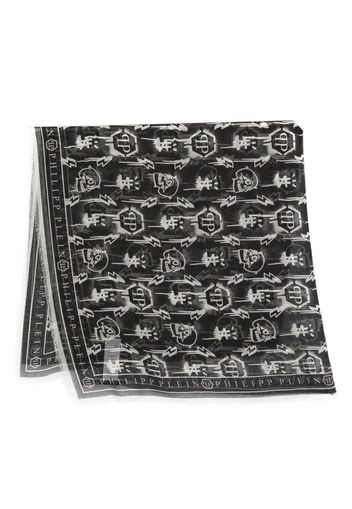 Philipp Plein logo-monogram scarf - Bianco