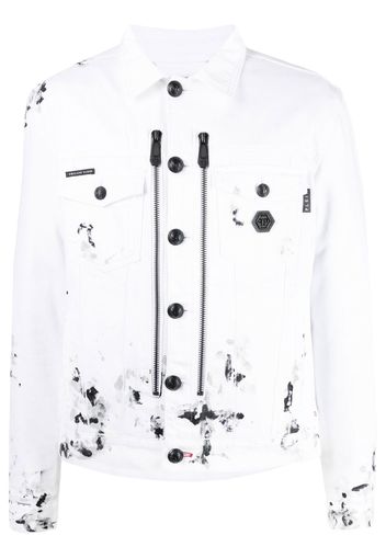 Philipp Plein Giacca denim con stampa - Bianco