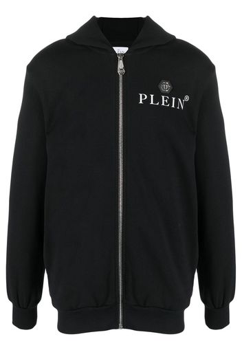 Philipp Plein logo-plaque zipped hoodie - Nero