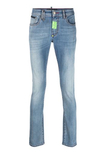 Philipp Plein logo-patch skinny-leg jeans - Blu